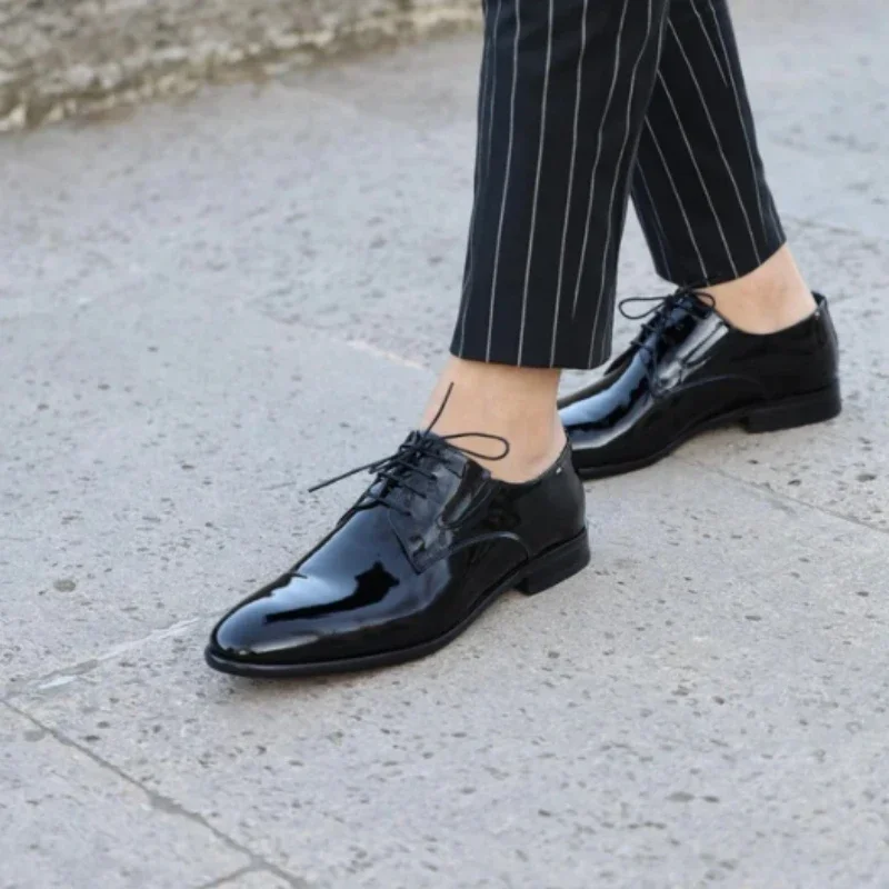 Nieuwe Zwarte Oxfords Voor Mannen Lakleer Groene Trouwschoenen Voor Mannen Met Maat 38-48 Heren Formele Schoenen