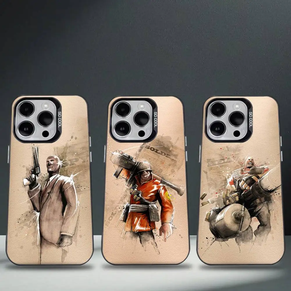 

T-Team F-Fortress 2 Game Phone Case For iPhone 17,16,15,14,13,12,11,Pro,Max,Plus,E,Air,Mini Black Tpu Cover