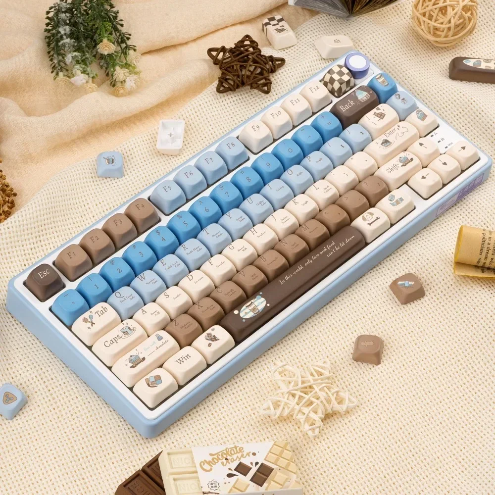 Zeezout Chocolate Style Keycap 145 toetsen PBT thermische sublimatie Cherry/FOA profiel aangepaste Keycap voor gaming mechanisch toetsenbord