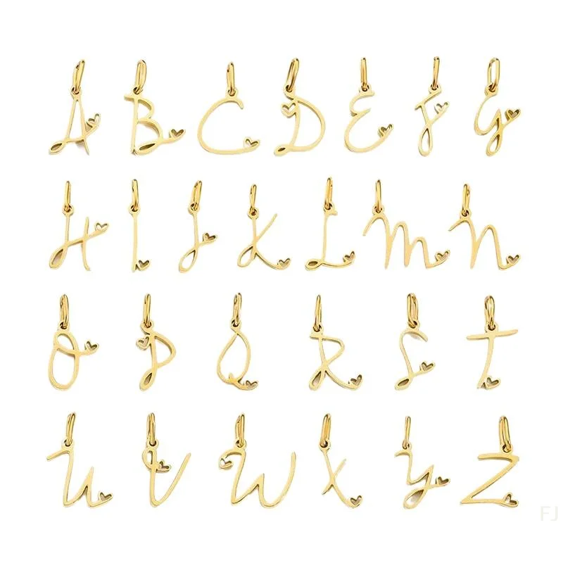 [YUPersonalized Initial Letter Alphabet Pendant Stainless Steel Accessories For Diy Necklace Bracelet Jewelry Making Charm Gifts