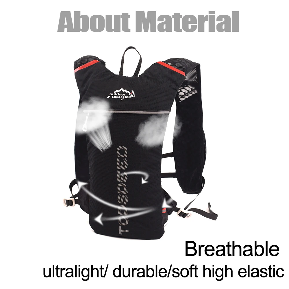 5L Trail Hydration Running Backpack Vest Pack Marathon Ultra Lightweight Running Bike Rucksack bag Option 500ml Soft Flask