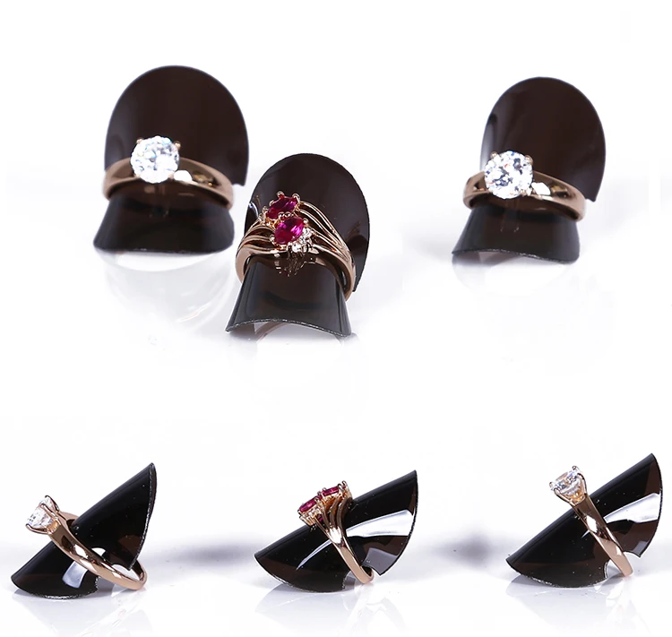 Transparent Jewelry Ring Display Stand Organizer Bague Round Holder Sheet Store Rings Presentation Showcase Wholesale 50pcs/lot
