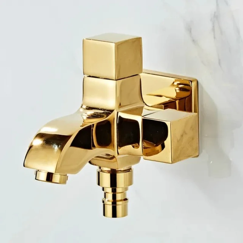 

ZGRK Смеситель для стиральной машины, латунный многофункциональный кран для ванной комнаты, настенный кран с одним отверстием, уличные водопроводные краны, черные метрированные смесители