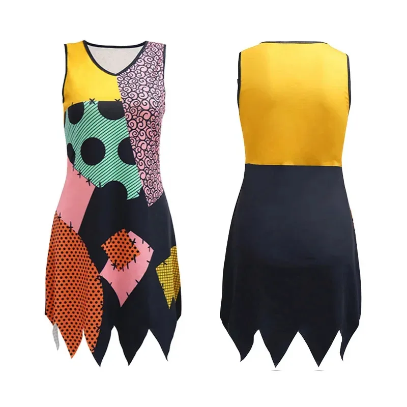 Sky01 할로윈 애니메이션 영화 악몽 샐리 코스프레 드레스 파티 세트 의상 크리스마스 여성 슬림 점프 슈트 Catsuit Zentai BoSd01$