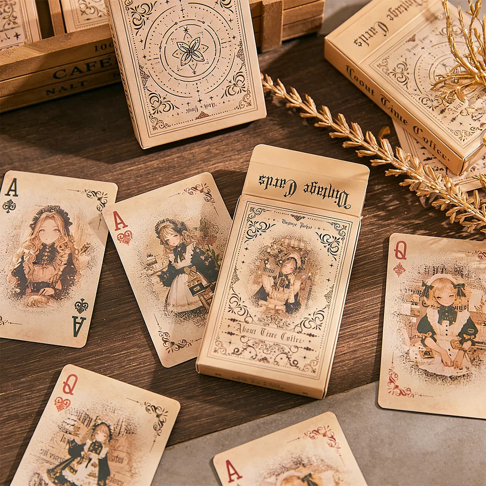 55retro anime girl playing car - Vintage Collectible Playing Cards ulasan dan harga