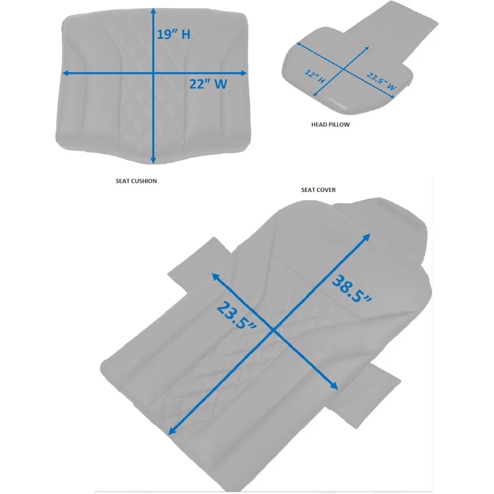 Shiats NABic Pediküre-Stuhl-Kissenbezug, asetonbeständiges Kunstleder, Vibrations-Massagekissen, Cappuccino