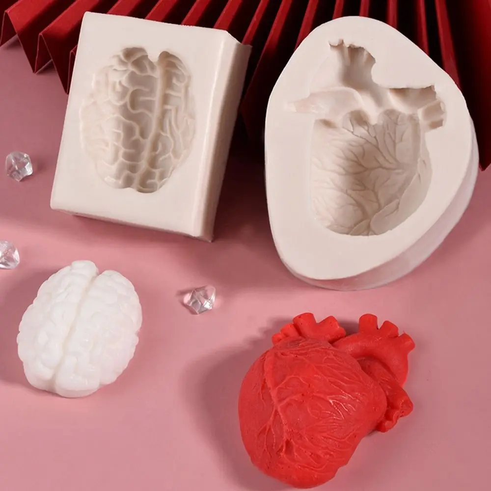 

Bakeware Retro Decorative Cake Decorating Halloween Brain Heart Chocolate Mould Silicone Mold Turn Sugar