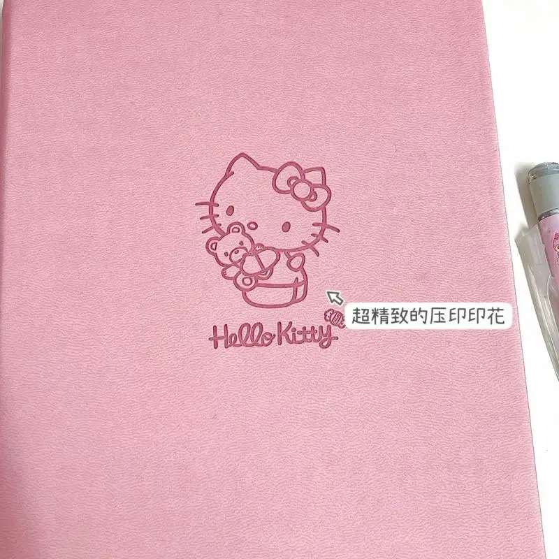 Cartoon Sanrioed Anime Hello Kittys Notepad Ins Kawaii High-Value Learning Stationery Handbook Diary Holiday Gifts