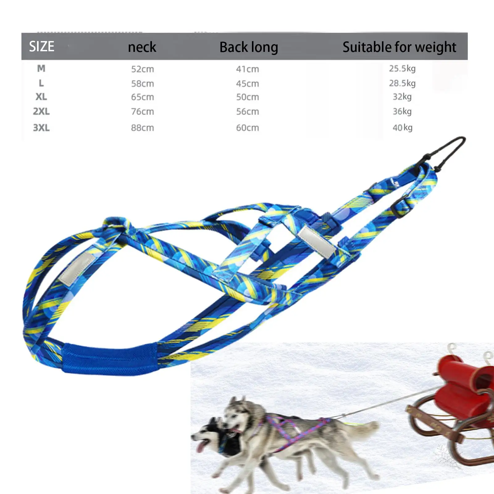 Husky Harness for Medium Large Dogs, Speed Training Pull Harness, Sled Harness