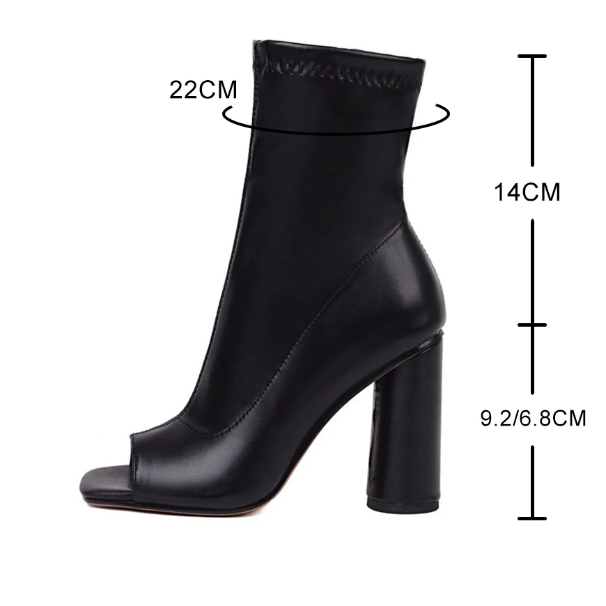 Moda z wystającym palcem botki dla kobiet kwadratowe wysokie obcasy buty damskie sandały gladiatorki Bottes Sexy Boot wiosna jesień pompy 42