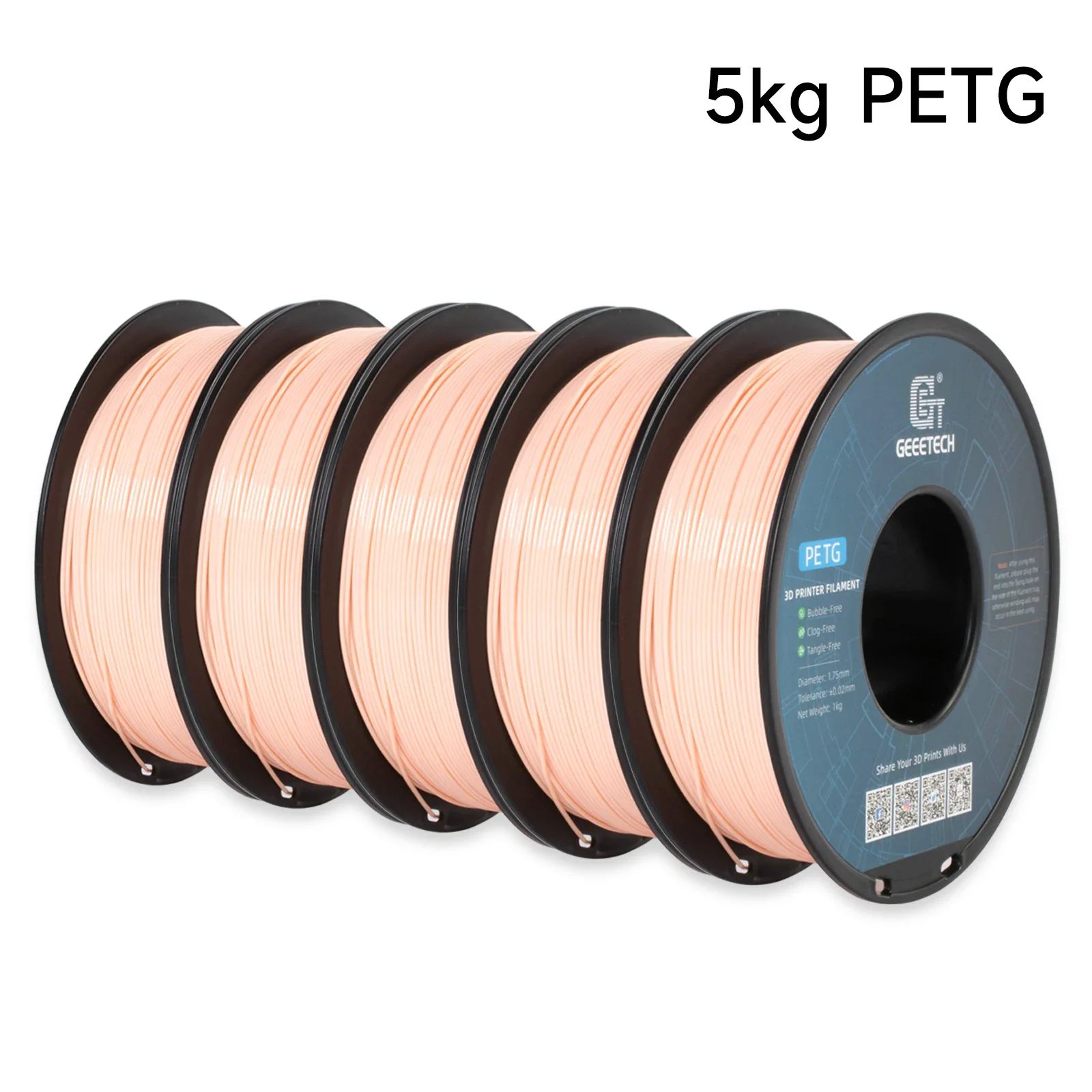Geeetech 5kg PETG 1,75 mm filament 3D-printdraad Vacuümverpakking Lokale magazijnen Kleurrijk plastic voor de meeste FDM 3D-printers