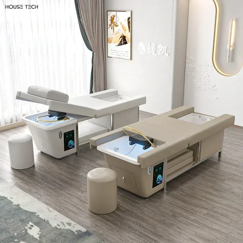 new high-grade electric bed. Special shampooing and massage bed with water circulation and fumigation features  Beauty salon