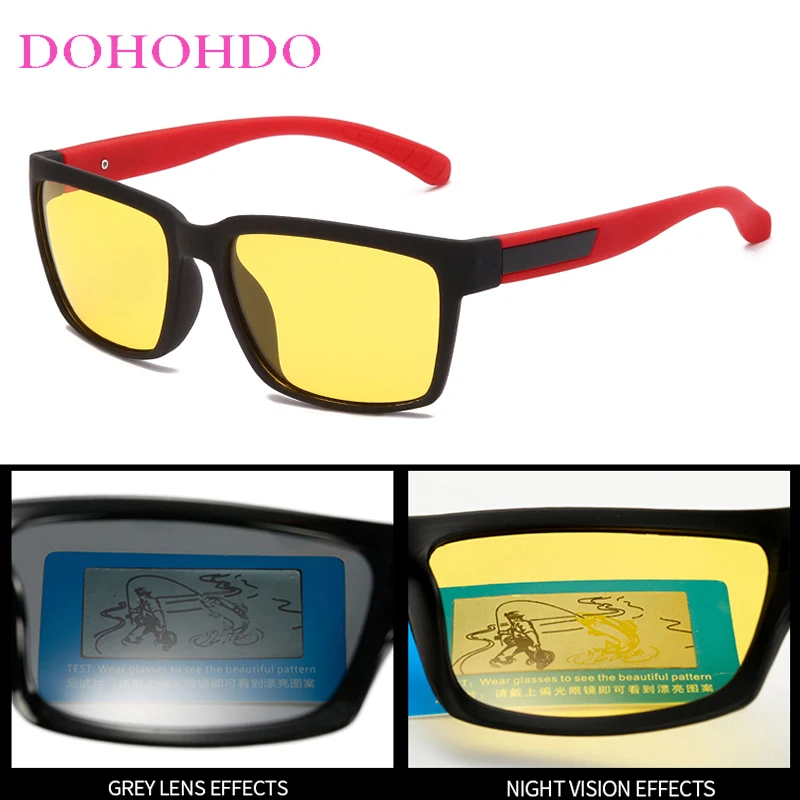 العلامة التجارية الكلاسيكية مصمم مربع للرؤية الليلية النظارات الشمسية الرجال النساء في الهواء الطلق القيادة المضادة للوهج الاستقطاب نظارات للجنسين UV400 Oculos #2