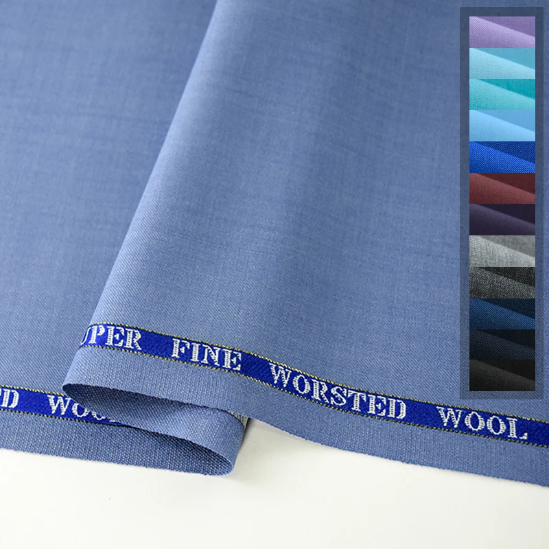 High Count 50% Worsted Wool Fabric For Suits Sewing Blazer Vest Pants Coat DIY High End 280g/m Serge Cloth Material 50X150cm