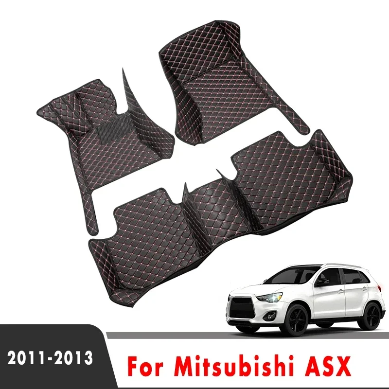 For Mitsubishi ASX 2013 2012 2011 Car Floor Mats Protect Auto Interior Accessories Waterproof Covers Carpets Leather Parts Rugs