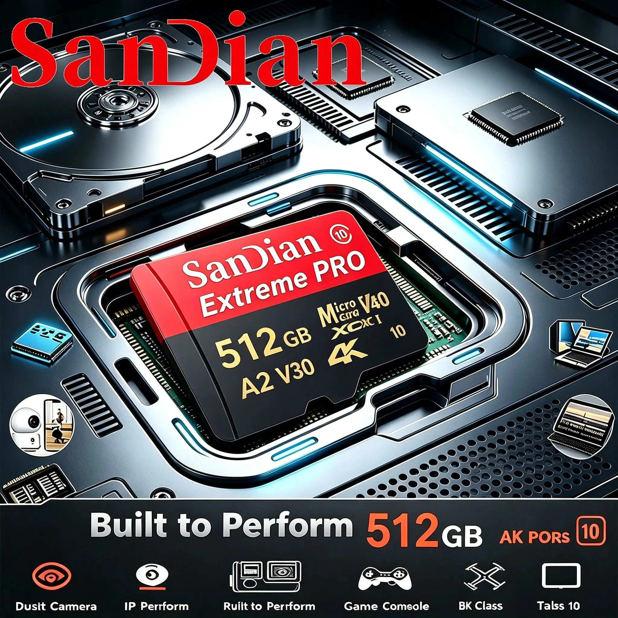 Compact Memory Card Micro TF SD Card TF Cards SD Cards 128GB 256GB 512GB Class 10 U3 for GoPro Laptop Driving Recorder