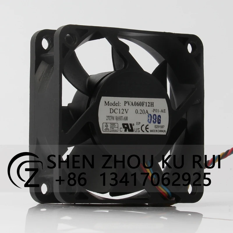 PVA060F12H Case Cooling Fan for FOXCONN 12V 0.20A 6020  60x60x20mm 4-wire Silent PWM Speed Control