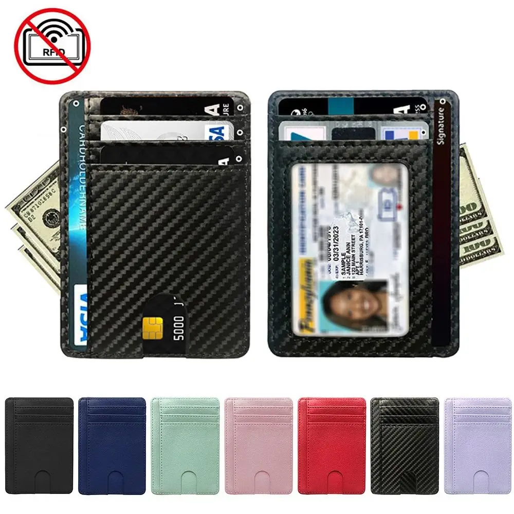 Modische Taschen Kreditkarten-Geldbörse Geldhülle Mini-Geldbeutel Ausweishalter RFID-blockierende Leder-Geldbörse mit 8 Fächern