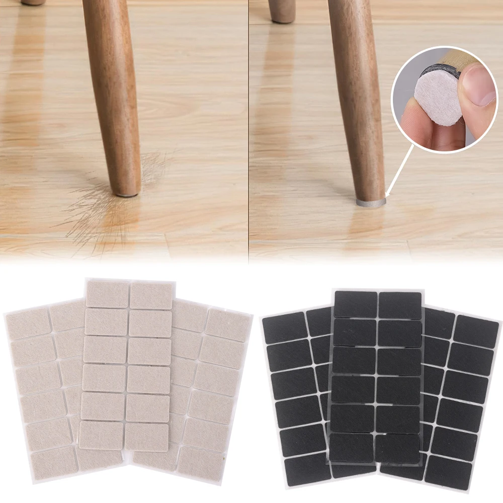 Felt Chair Leg Pads Round DIY Rectangle Floor Protector Self Adhesive Home Furniture Table Mute Bumper Pad Anti Slip Scratch Mat