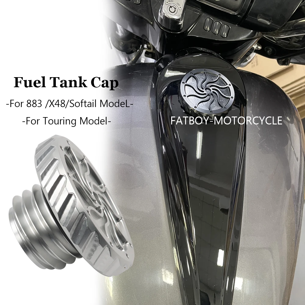 Motorcycle Accessories CNC Aluminum Fuel Tank Cap Tank Gas Cover For Harley RoadGlide Street Glide Sportster XL883 Dyna Softial