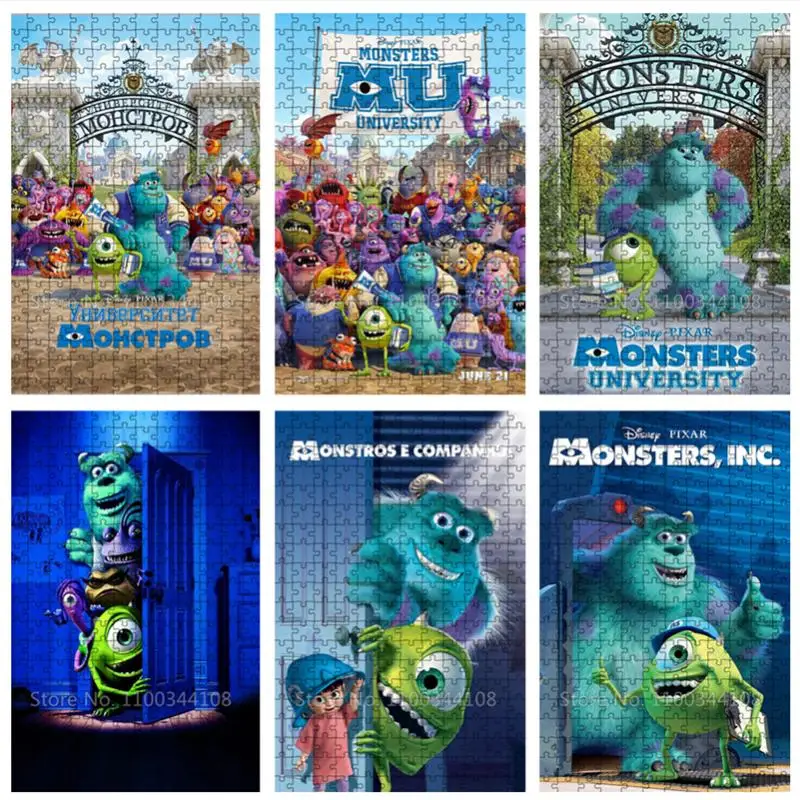 

Disney Movie Puzzle 300/500/1000 Pieces Monsters University Jigsaw Puzzles Adult Decompression Toys Children's Educational Games