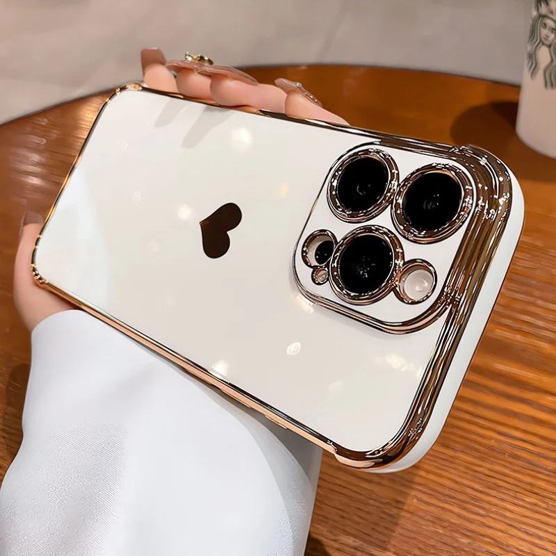 Plating Heart Laser Aurora Matte Hülle für iPhone 18 17 12 13 14 15 16 Pro Max Plus Kameraschutz Silikon Stoßfeste Abdeckung – Detail 2