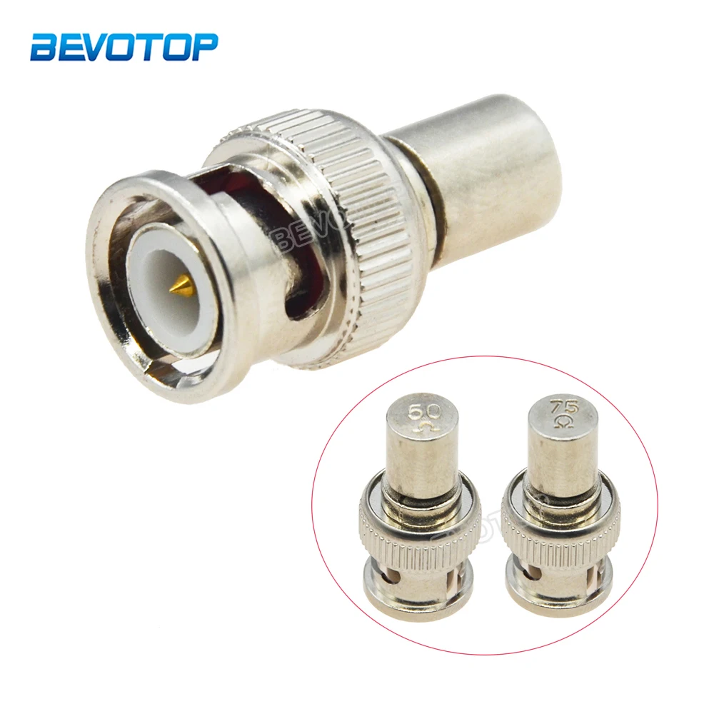 

10Pcs/Lot 50Ohm/75Ohm BNC Male Plug Termination Dummy Load 50/75 Ohm BNC Male Terminator RF BNC Connector for CCTV