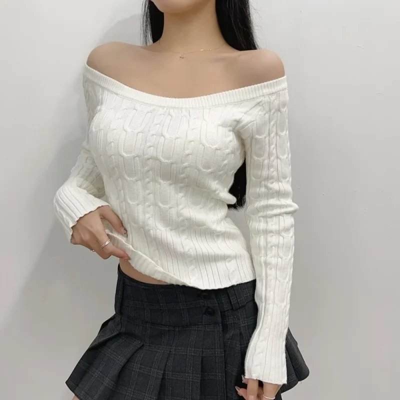 

Autumn Winter New Sle Knitted Sweater Multi-Color Twist Long Sve Slim Fit Warmth Commute Faion Single Piece Pure Color