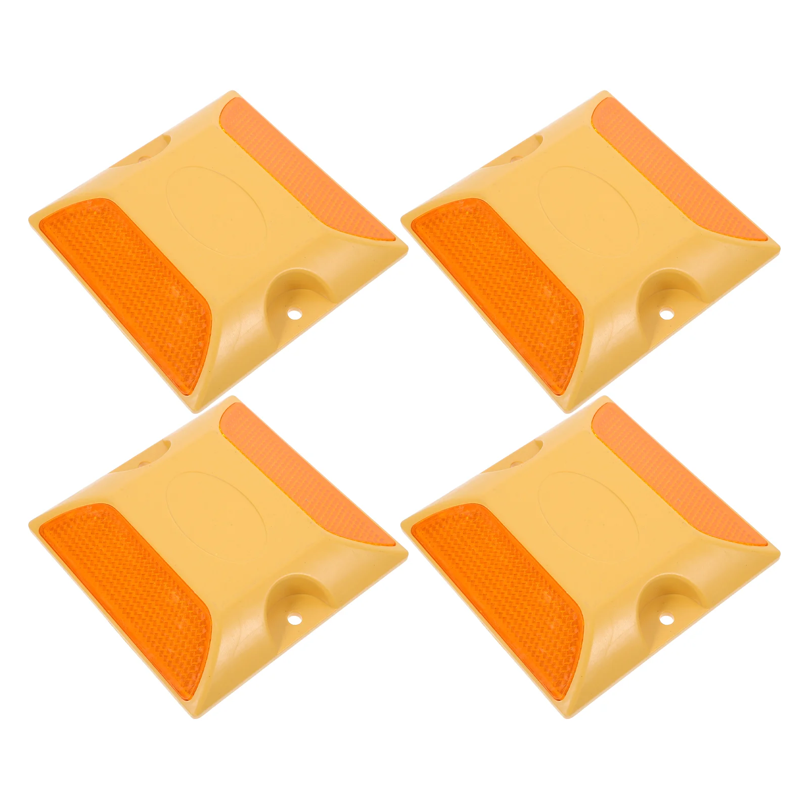 4 Pcs Road Sign Safety Reflectors Trailer Chocks Speeds Buffer Block Highway Pad Deceleration Zone Car