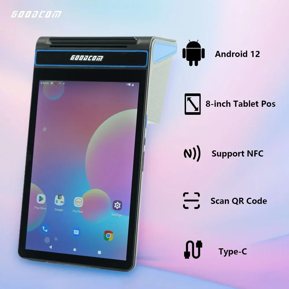 

GOODCOM 8 Inch All In One Tablet Pos With Android 12 Handheld Pos Terminal Machine