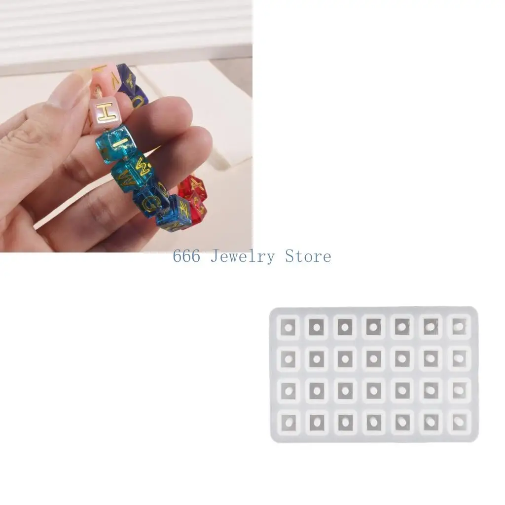 F2TD Silicone Letter Bead Molds Unique Handmade Bracelets Beads Molds Jewelry Accessories Molds Jewelry Making Supplies