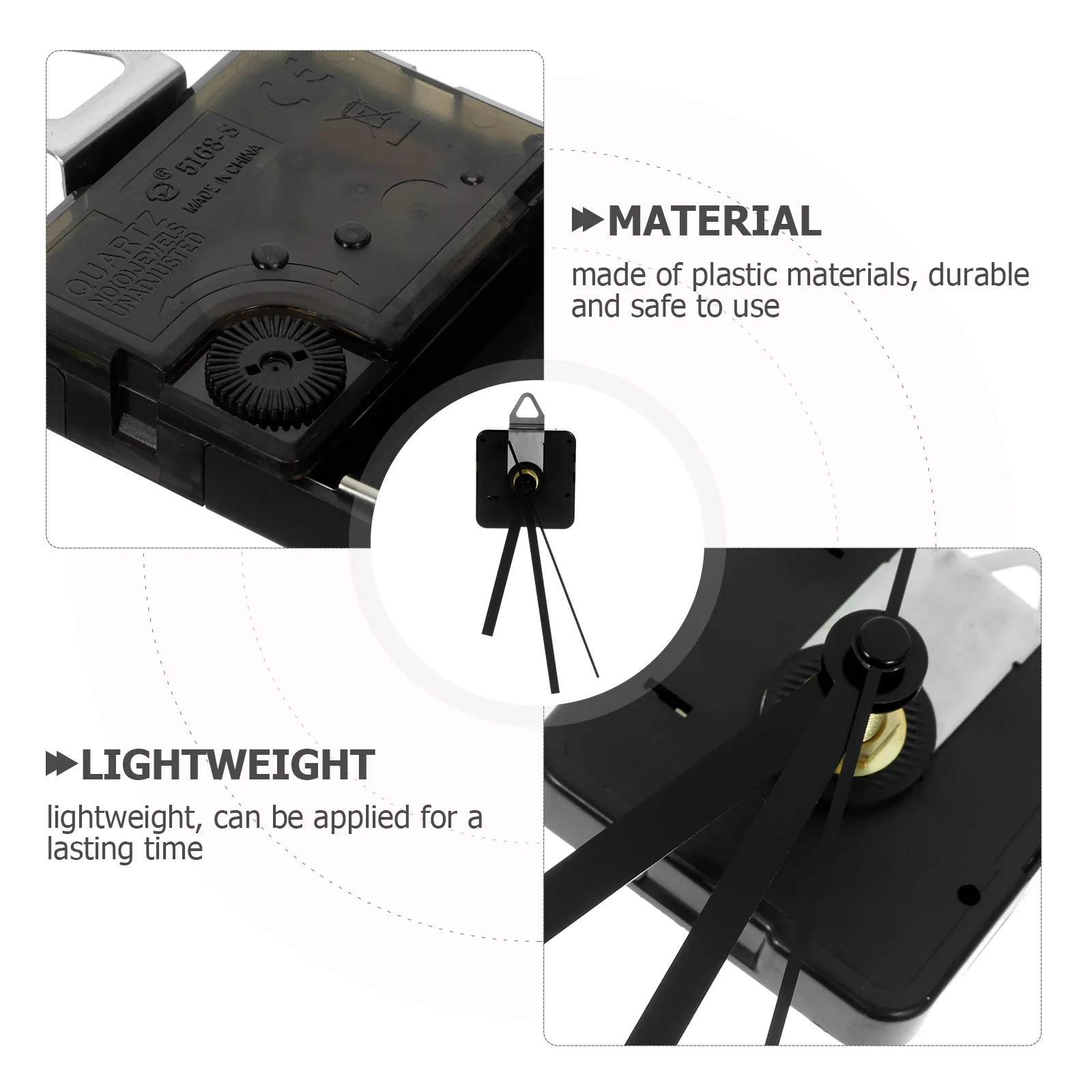 

4Set Stable Silent Clock Movement Mechanism Replacement DIY Kit for Repairing and Making Frameless Clocks Clock Mechanism
