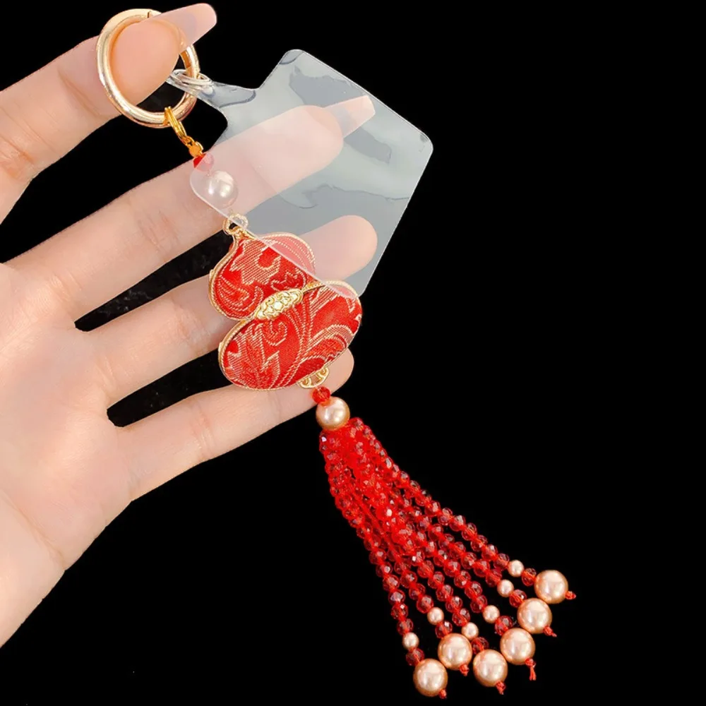 National Style Gourd Phone Strap Pendant Keychain Beaded Tassel Mobile Phone Lanyard Short Colorful Mobile Phone Charm