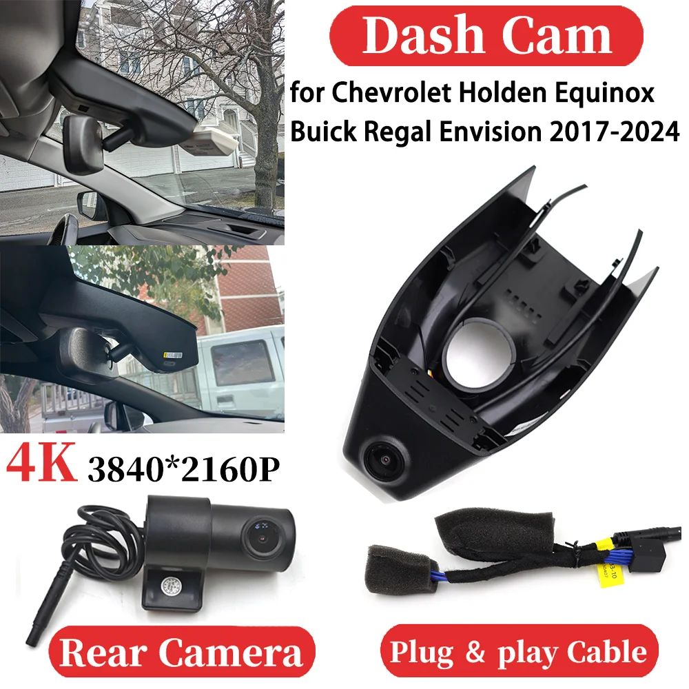 Para Chevrolet Holden Equinox Buick Regal Envision 2017-2024 grabadora de vídeo 4K para coche DVR cámara de salpicadero Plug and play