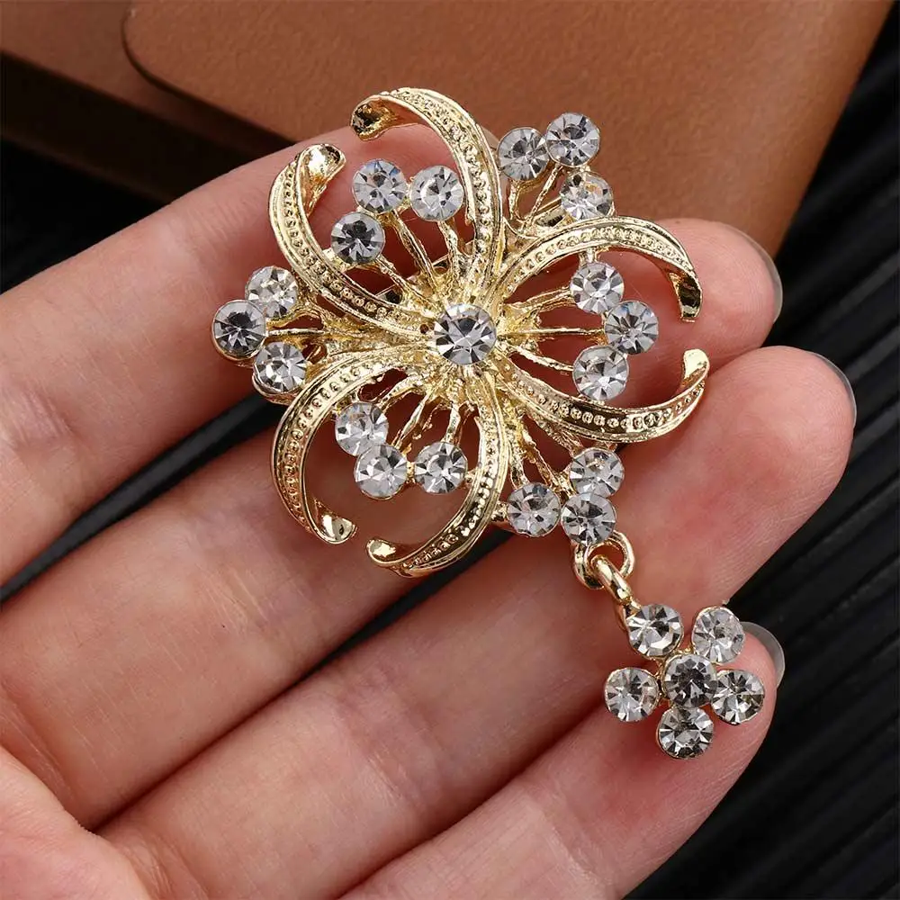 Simulated Dress Party Crystal Rhinestone Alloy Bridesmaid Prom Women Pearl Brooches Pins Wedding