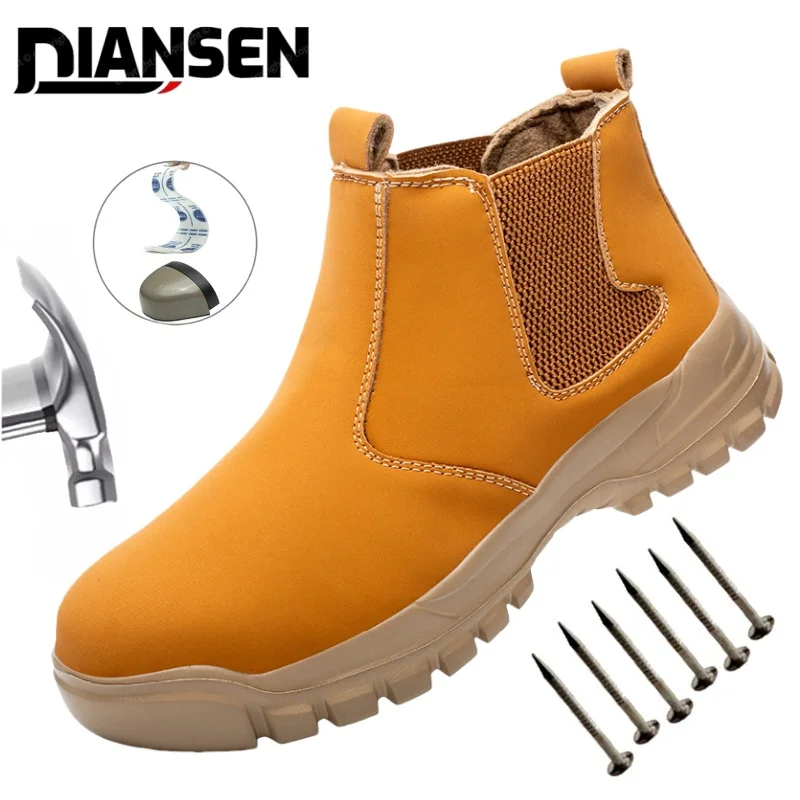 خفيفة الانزلاق على الرجال أحذية عمل السلامة الصلب تو أحذية مريحة كيفلر النعال الصناعية خارج أحذية العمل مقاوم للماء