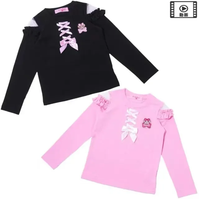 

Girls' Clothes 2023 Spring and Autumn Fashion Brand Children's Clothing Lace Cut-out Children's Long-sleeved Base Shirt T-shirt