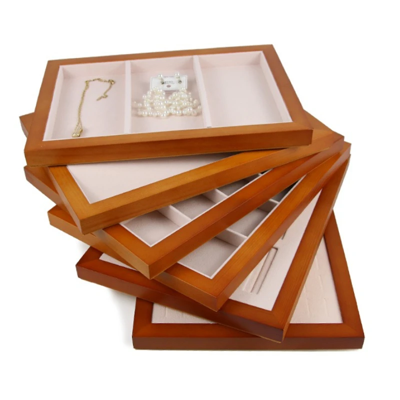 Counter Check Jewelry Tray Luxury Bracelet Ring Display Trays Window Jewelry Storage Stand Live Stream Pendant Showcase Holder