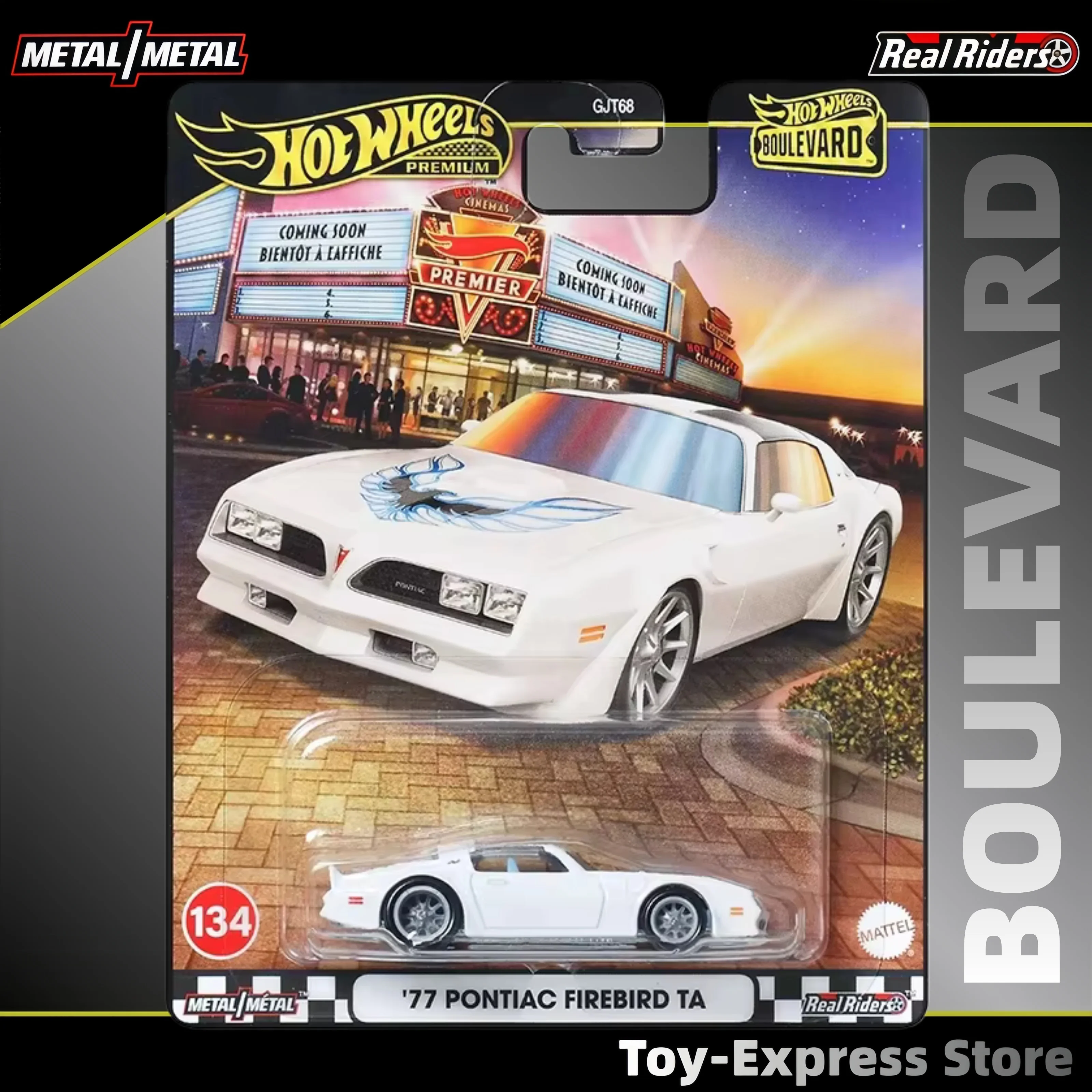 Hot Wheels Premium 2025 Boulevard, Juguetes para Niños, '77 Pontiac Firebird TA, Modelo de Auto a Escala 1:64, Juguetes para Niños, Hot Wheels 2025 Coleccionable