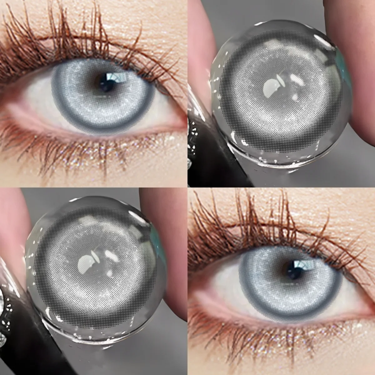 VISUASHOW Cyber Anime Cosplay Linsen Violette Weiche Farbige Kontaktlinsen für Halbjährlichen Gebrauch für Tägliche Party-Kosmetik Augenkontakte – Detail 10