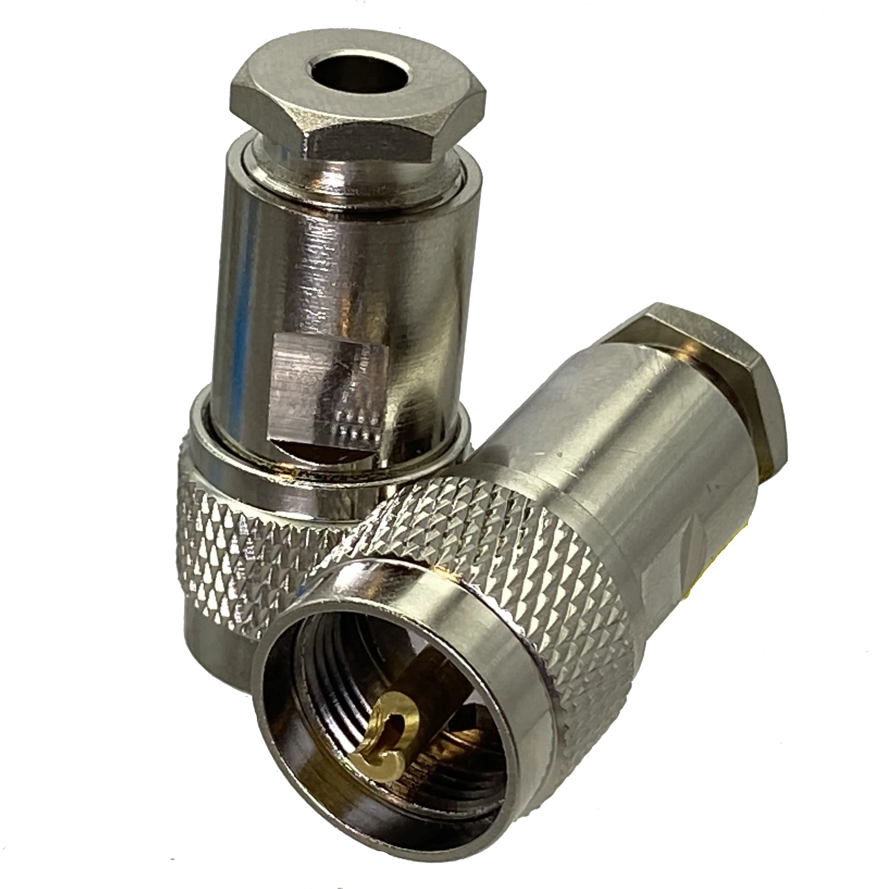 1Pcs Connector UHF PL259 Male plug Clamp RG58 RG142 LMR195 RG400 RF Adapter Coaxial High Quanlity