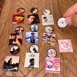 ドールハウス用のミニCD/CDディスクモデル,動物の写真のアクセサリー,家の装飾,子供のおもちゃ