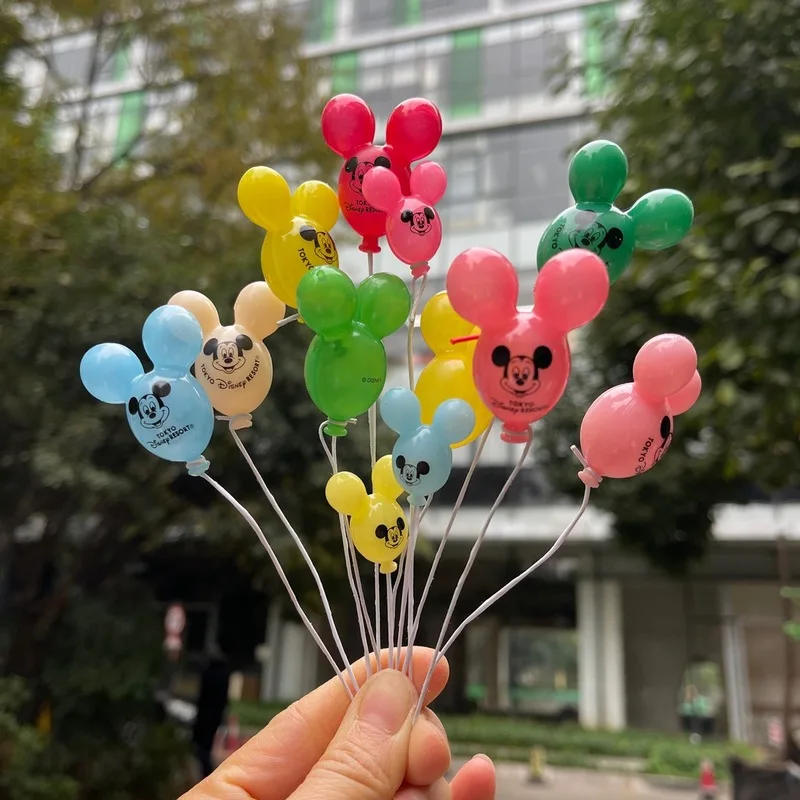 30pcs Mickey Balloon Mixed Hair Mickey Print Pattern Bulk Random Diy Desktop Decoration Car Toys Birthday Gift Children\'S Toys