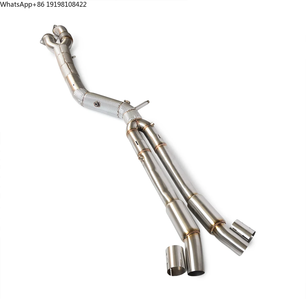 Factory Wholesale Mid Pipe for BMW M3 M4 G80 G82 G81 Touring 3.0 2019-2023 SS304 Exhaust Resonator Automotive Insulated Custom