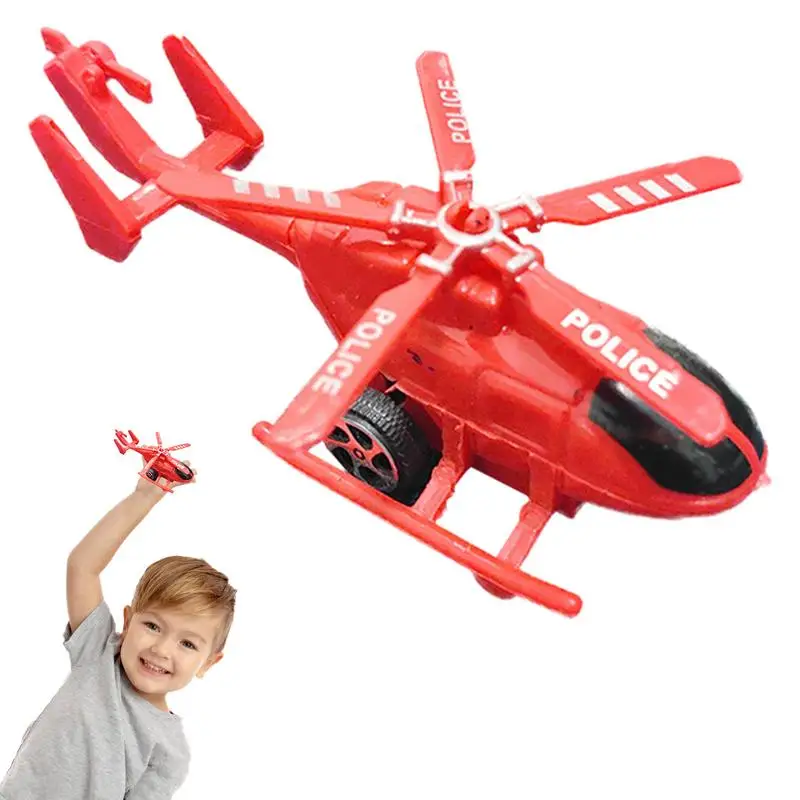 Pull Back Helicopter Toy Friction Powered Helicopter with Rotatable Propellers Helicopter Aircraft Funny Airplane Toy for Boys