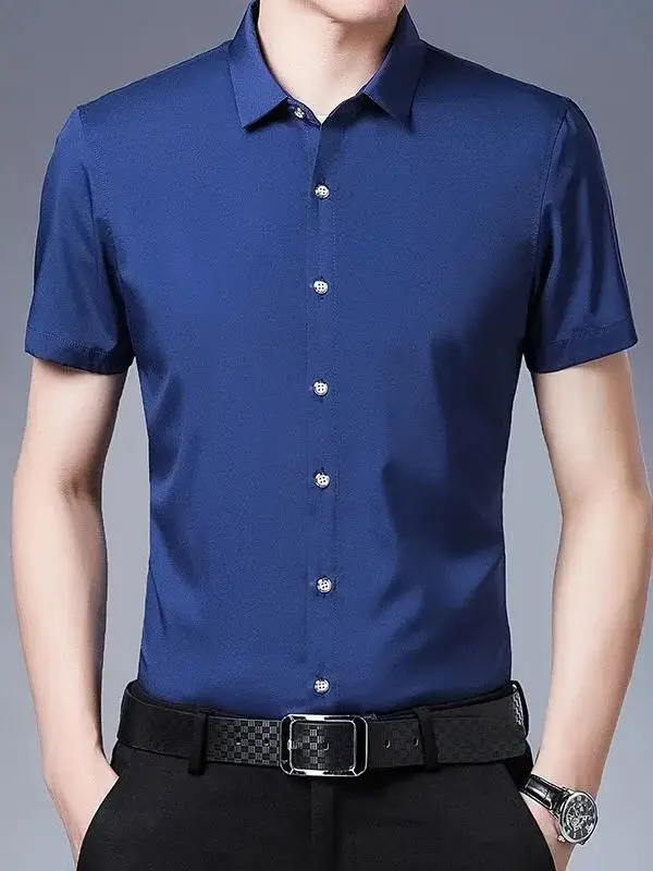 

Men's Slim Fit ort Sve irt Pure Color Casual Faionable Summer Youth Regular Length Button up Casual irt