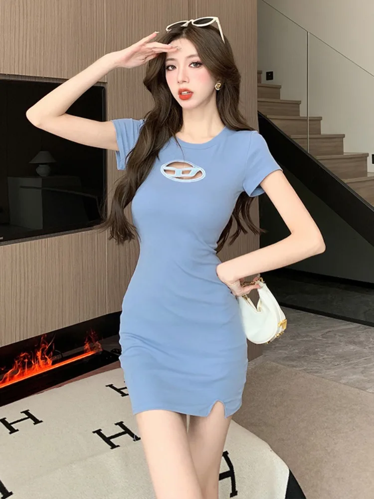 

Pure Desirable Spicy Girl Bodycon Dr Женская летняя новая облегающая трикотажная модная футболка Bla American Dr