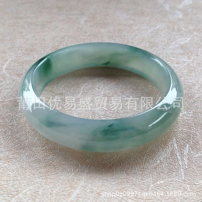 Myanmar Women Ice Waxy Kinds Floating Flowers Perfect Circle Jade Emerald Girl Noble Concubine Bracelet for Wo