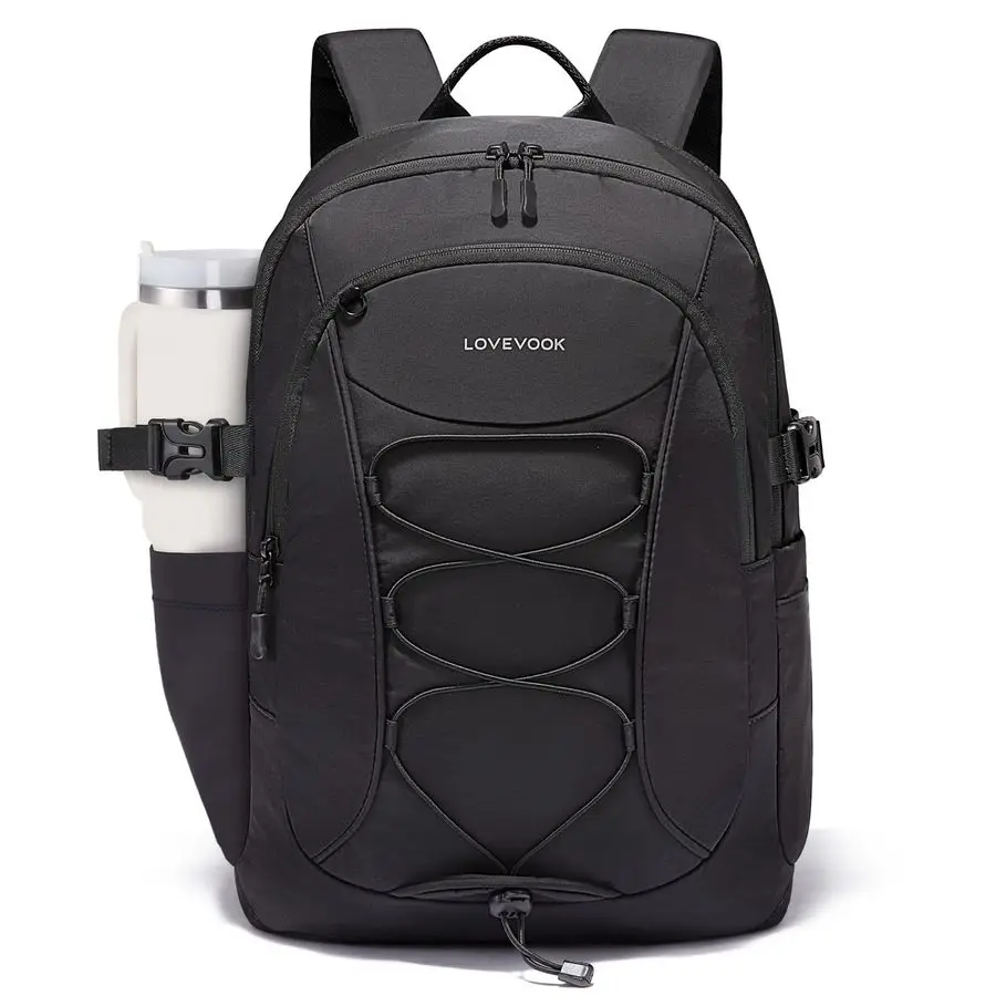 

Рюкзак с карманом для чашки большой емкости, 17-дюймовый рюкзак для ноутбука, дорожная рабочая сумка для ноутбука для компьютера для женщин, водонепроницаемая H