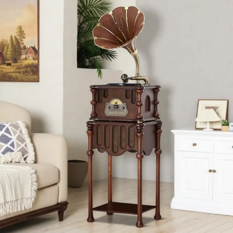 Retro Vintage Style Vinyl Record Player French Home Living Room HIFI Bluetooth Speaker GX19 Antique Old-fashioned Record Player